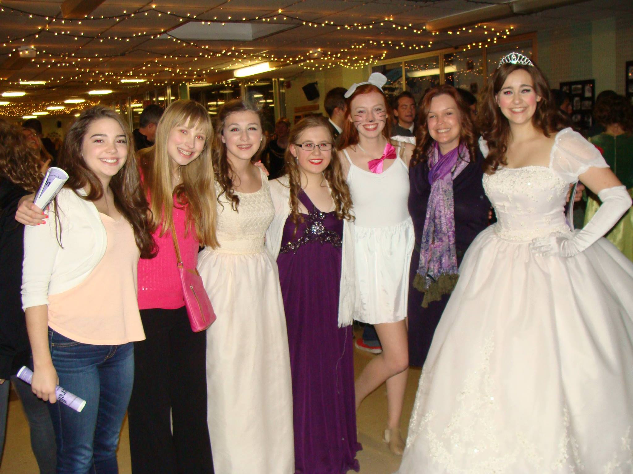 Katelyn Jassoy (Vero Voce student, far right) after production of Cinderella Rosary HS